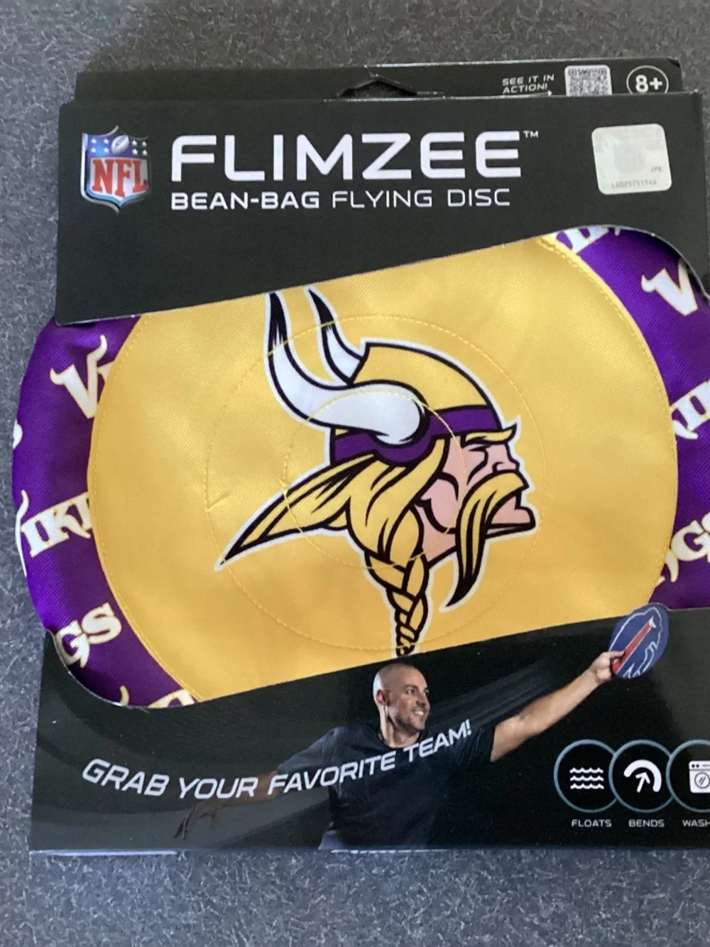 Bean Bag Flying Disc NFL Flimzee Minnesota Vikings